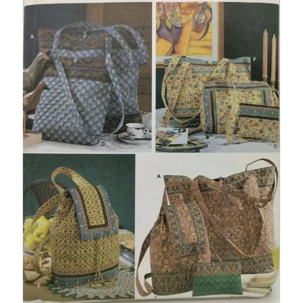 Simplicity Crafts 9779 Tote & Cosmetic Bags, Backpack & Purse Pattern Uncut